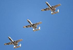 Aircraft of the US Air Force in Zaragoza for the NATO military maneuvers Defender Europe 23