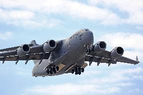 Aircraft of the US Air Force in Zaragoza for the NATO military maneuvers Defender Europe 23