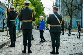 Ursula von der Leyen visits Kyiv to mark Europe Day.