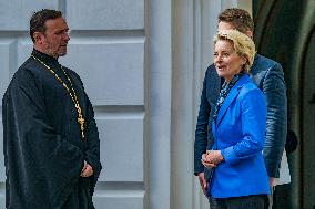 Ursula von der Leyen visits Kyiv to mark Europe Day.