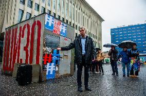 Supporters Of Navalny Recreate His Cell In The Center Of The Hague.