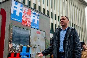 Supporters Of Navalny Recreate His Cell In The Center Of The Hague.