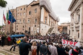 Demonstration In The Campidoglio Against The Ztl