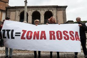 Demonstration In The Campidoglio Against The Ztl