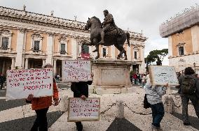 Demonstration In The Campidoglio Against The Ztl