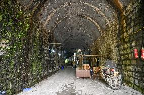 A Food Market in An Abandoned Railway Tunnel in Chongqing
