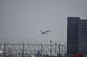 Former President Of The United States Donald J. Trump Departs Newark Liberty International Airport In Newark, New Jersey