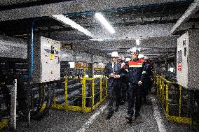 President Macron visiting the Aluminium Dunkerque factory