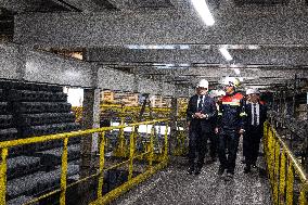 President Macron visiting the Aluminium Dunkerque factory