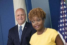 Landrieu Briefs the Media