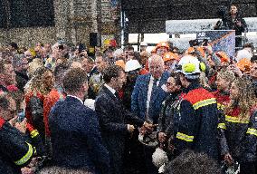 President Macron visiting the Aluminium Dunkerque factory