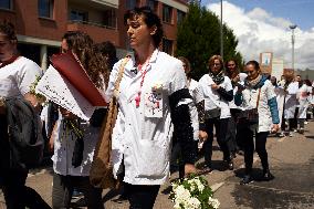 Toulouse: District Nurses Protest In Front Of The Regional Agency For Health For Better Rates