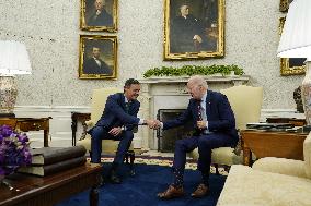 Biden Meets President Sanchez of Spain