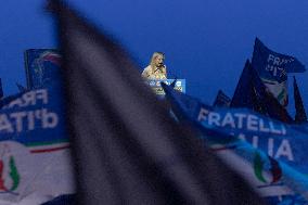 Giorgia Meloni And Matteo Salvini Rally In Brescia.