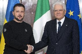 Zelensky meets Italian President Sergio Mattarella - Rome