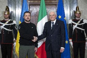 Zelensky meets Italian President Sergio Mattarella - Rome