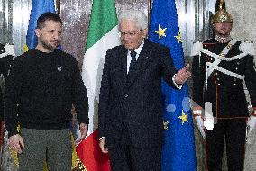 Zelensky meets Italian President Sergio Mattarella - Rome