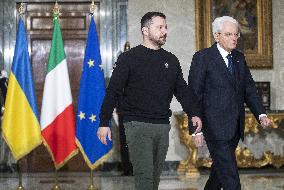 Zelensky meets Italian President Sergio Mattarella - Rome