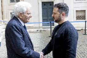 Zelensky meets Italian President Sergio Mattarella - Rome