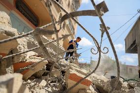 MIDEAST-GAZA CITY-AIRSTRIKES-DAMAGE