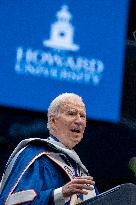 US President Joe Biden delivers the Howard University Commencement Address