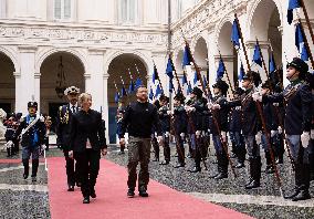 Zelensky meets Italian Prime Minister Giorgia Meloni - Rome