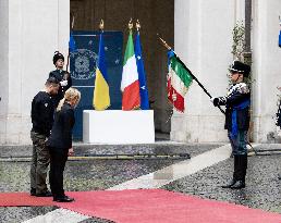 Zelensky meets Italian Prime Minister Giorgia Meloni - Rome