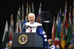 President Of The United States Joe Biden Delivers The Howard University 2023 Commencement Address
