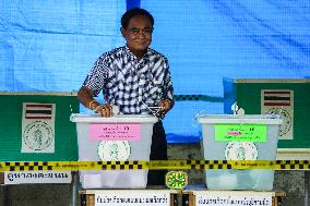 Thai Prime Minister Candidate United Thai Nation Party's Prayut Chan-o-cha Voting In Bangkok, Thailand 2023.