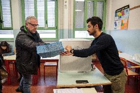 Voters On The Ballot For Local Elections In Pisa