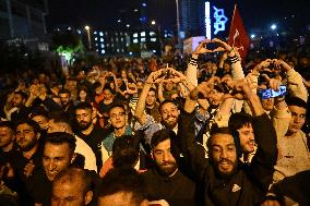 Supporters of Main Opposition Party CHP Headquarters’ Outside - Ankara