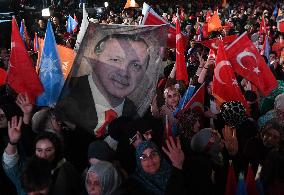 Supporters of The  AKP Headquarters’ Outside - Ankara