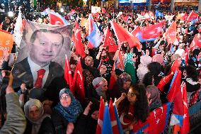 Supporters of The  AKP Headquarters’ Outside - Ankara