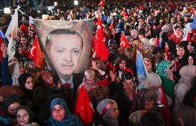 Supporters of The  AKP Headquarters’ Outside - Ankara