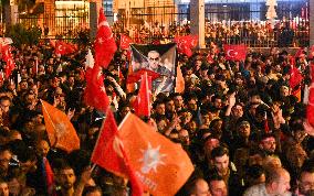 Supporters of The  AKP Headquarters’ Outside - Ankara