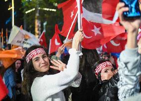 Supporters of The  AKP Headquarters’ Outside - Ankara