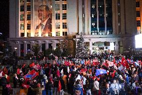 Supporters of The  AKP Headquarters’ Outside - Ankara