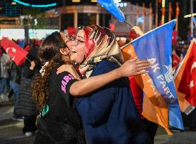 Supporters of The  AKP Headquarters’ Outside - Ankara