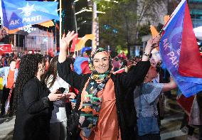 Supporters of The  AKP Headquarters’ Outside - Ankara