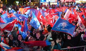 Supporters of The  AKP Headquarters’ Outside - Ankara