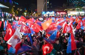 Supporters of The  AKP Headquarters’ Outside - Ankara