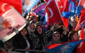 Supporters of The  AKP Headquarters’ Outside - Ankara