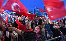 Supporters of The  AKP Headquarters’ Outside - Ankara