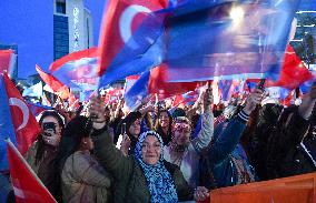 Supporters of The  AKP Headquarters’ Outside - Ankara