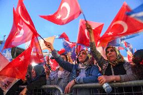 Supporters of The  AKP Headquarters’ Outside - Ankara