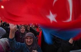 Supporters of The  AKP Headquarters’ Outside - Ankara