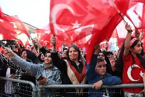 Supporters of The  AKP Headquarters’ Outside - Ankara