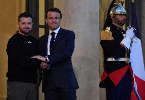 Emmanuel Macron And Volodymyr Zelensky Meeting - Paris
