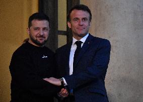 Emmanuel Macron And Volodymyr Zelensky Meeting - Paris