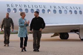 Arrival of Volodymyr Zelensky at Villacoublay Air Base